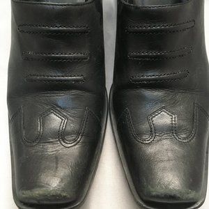 Black Leather Ankle Cowboy Style Boot Size 9M